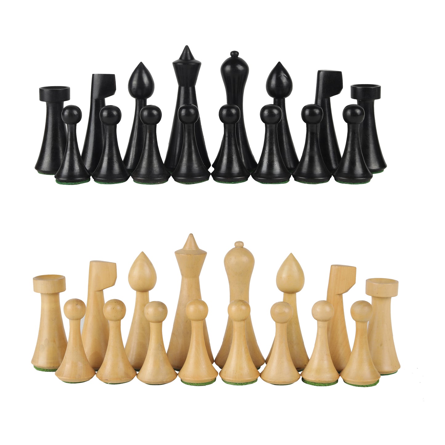 Minimalist Hermann Ohme Design 3.75” Wooden Chess Pieces Set | Handcrafted Sheesham & Boxwood with Extra Queens