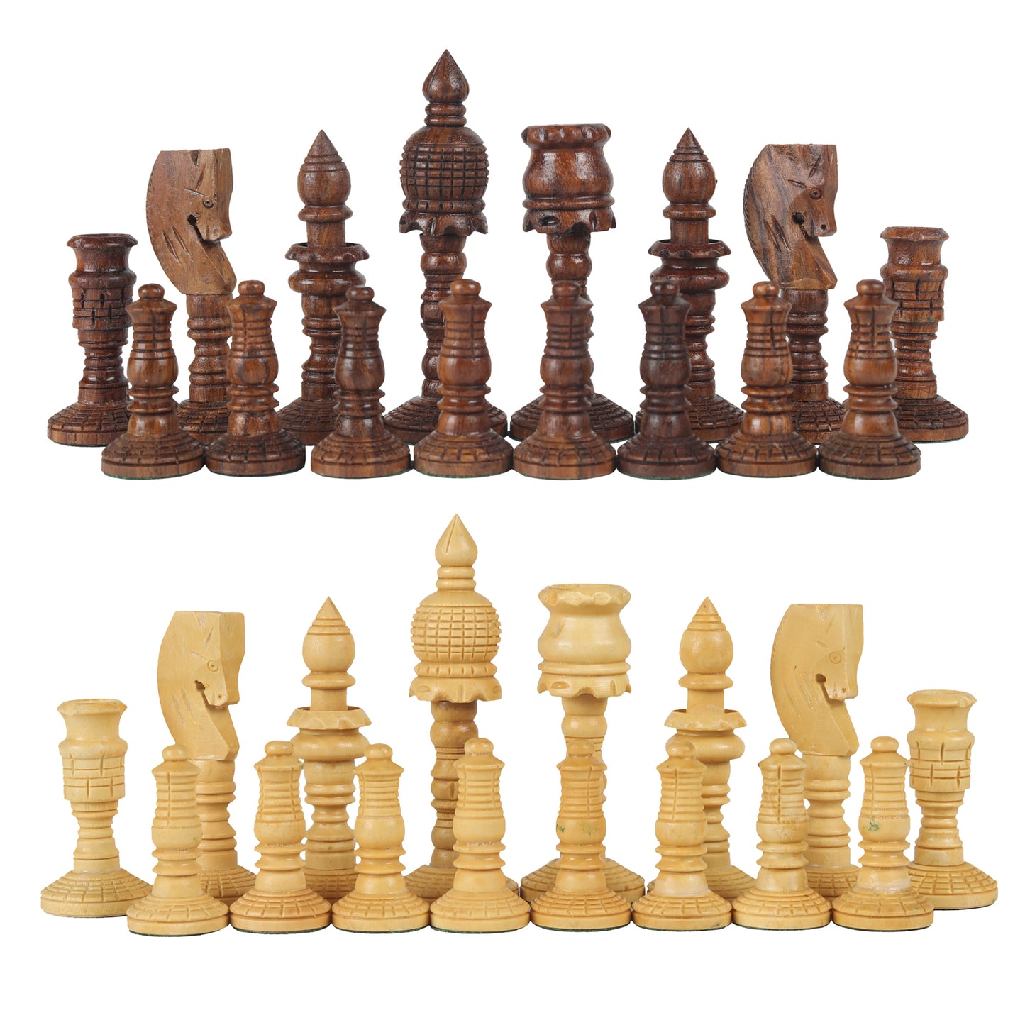 Classic Lamp Series 3.5” Wooden Chess Pieces Set | Handcrafted Sheesham & Boxwood Chessmen with Extra Queens