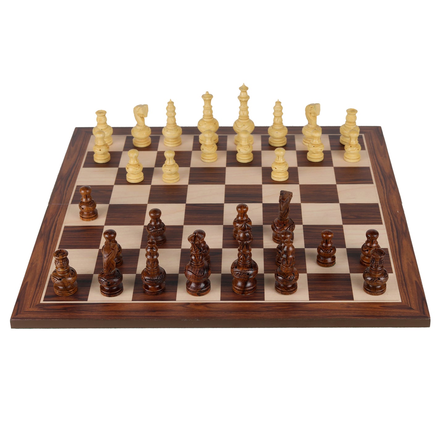 Handcrafted Wooden Chess Pieces – 3.75” King Size Weighted Tournament Set, Traditional Carved Design with Felt Base