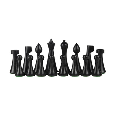 Minimalist Hermann Ohme Design 3.75” Wooden Chess Pieces Set | Handcrafted Sheesham & Boxwood with Extra Queens