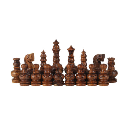 Handcrafted Wooden Chess Pieces – 3.75” King Size Weighted Tournament Set, Traditional Carved Design with Felt Base