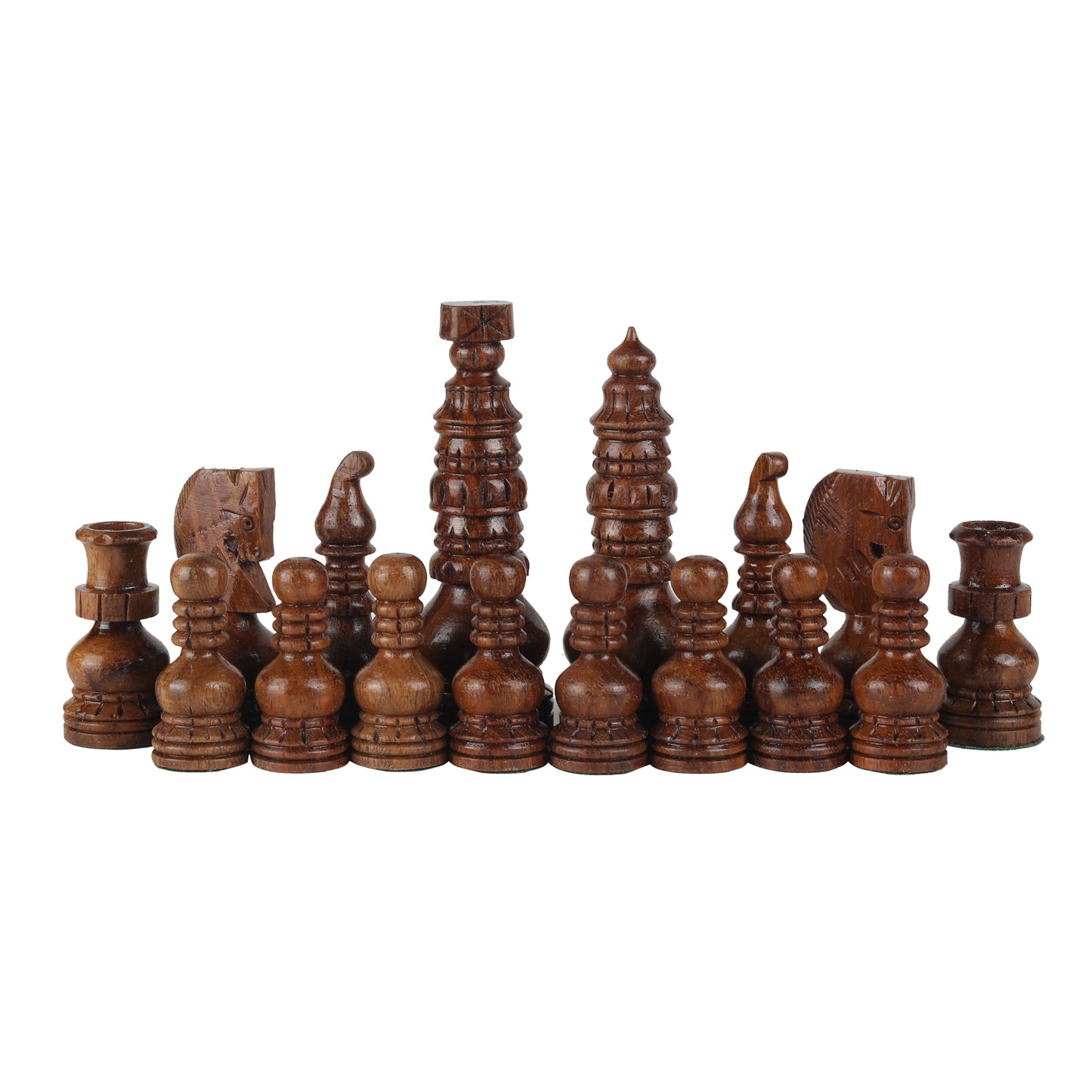 Handcrafted Wooden Chess Pieces – 3.75” King Size Weighted Tournament Set, Traditional Carved Design, Rosewood & Boxwood