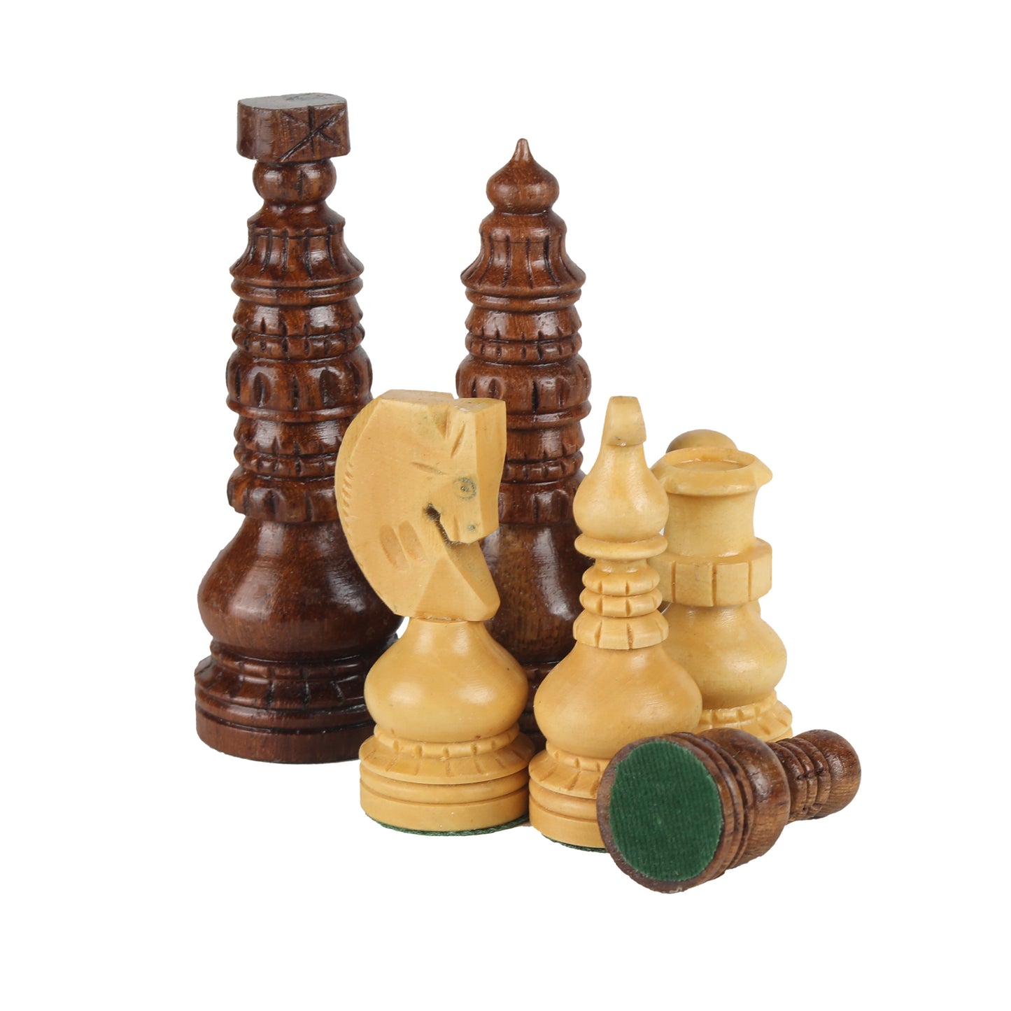 Handcrafted Wooden Chess Pieces – 3.75” King Size Weighted Tournament Set, Traditional Carved Design, Rosewood & Boxwood