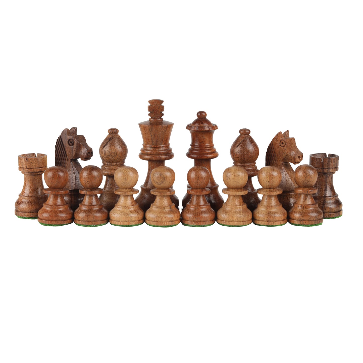 Tournament Series Handmade Wooden Chess Pieces – 3.75” King Size Weighted Set with 2 Extra Queens, German Knight, Rosewood & Boxwood
