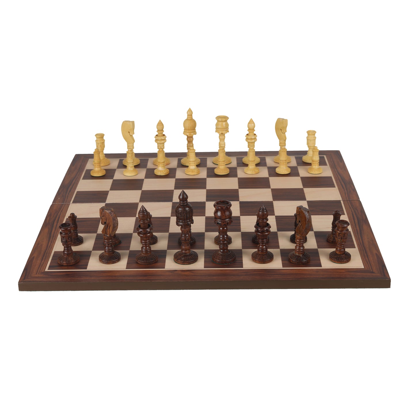 Classic Lamp Series 3.5” Wooden Chess Pieces Set | Handcrafted Sheesham & Boxwood Chessmen with Extra Queens