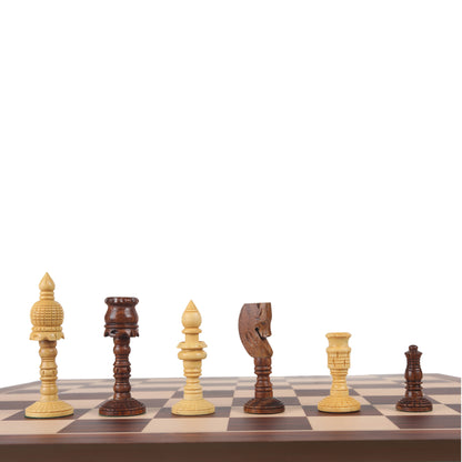Classic Lamp Series 3.5” Wooden Chess Pieces Set | Handcrafted Sheesham & Boxwood Chessmen with Extra Queens