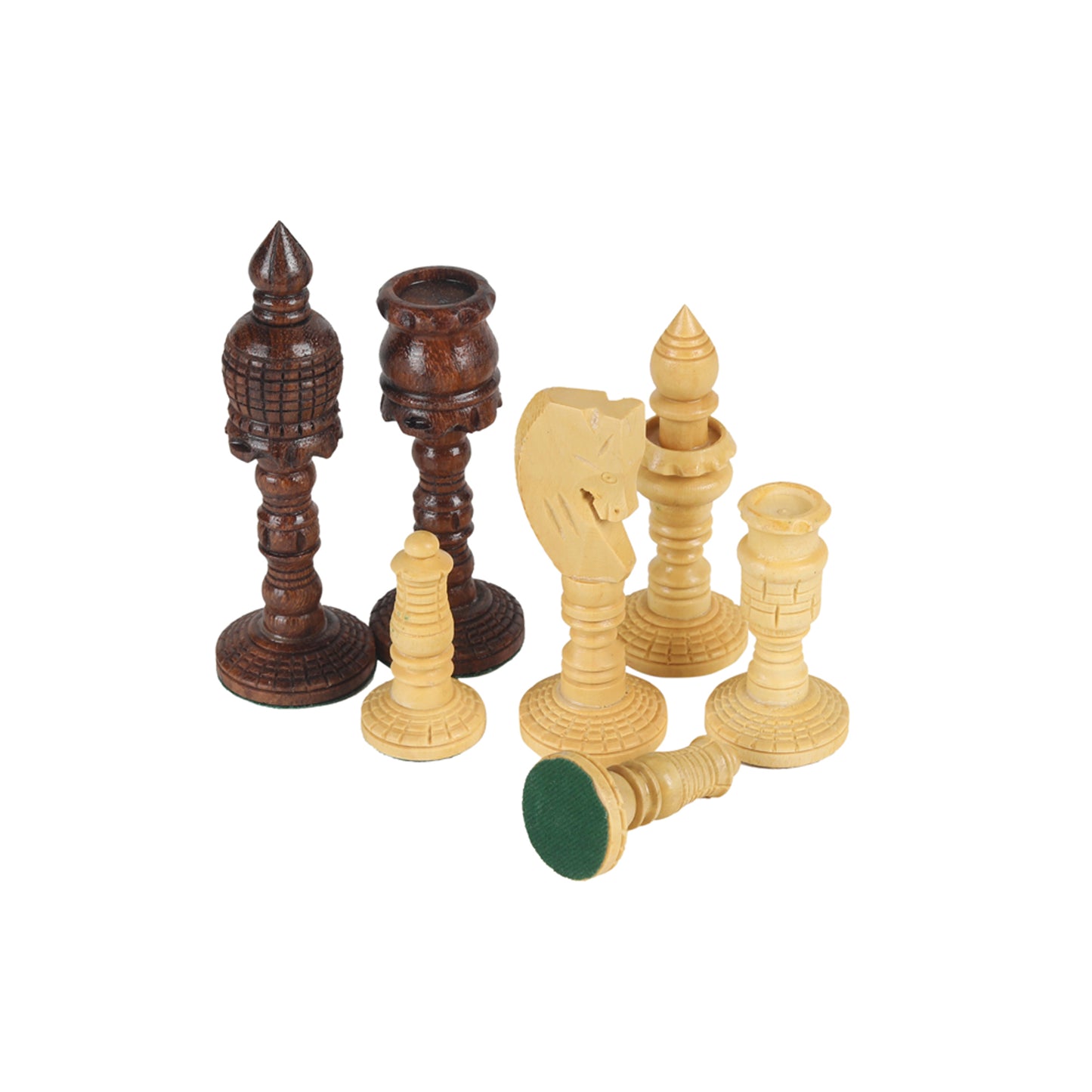 Classic Lamp Series 3.5” Wooden Chess Pieces Set | Handcrafted Sheesham & Boxwood Chessmen with Extra Queens