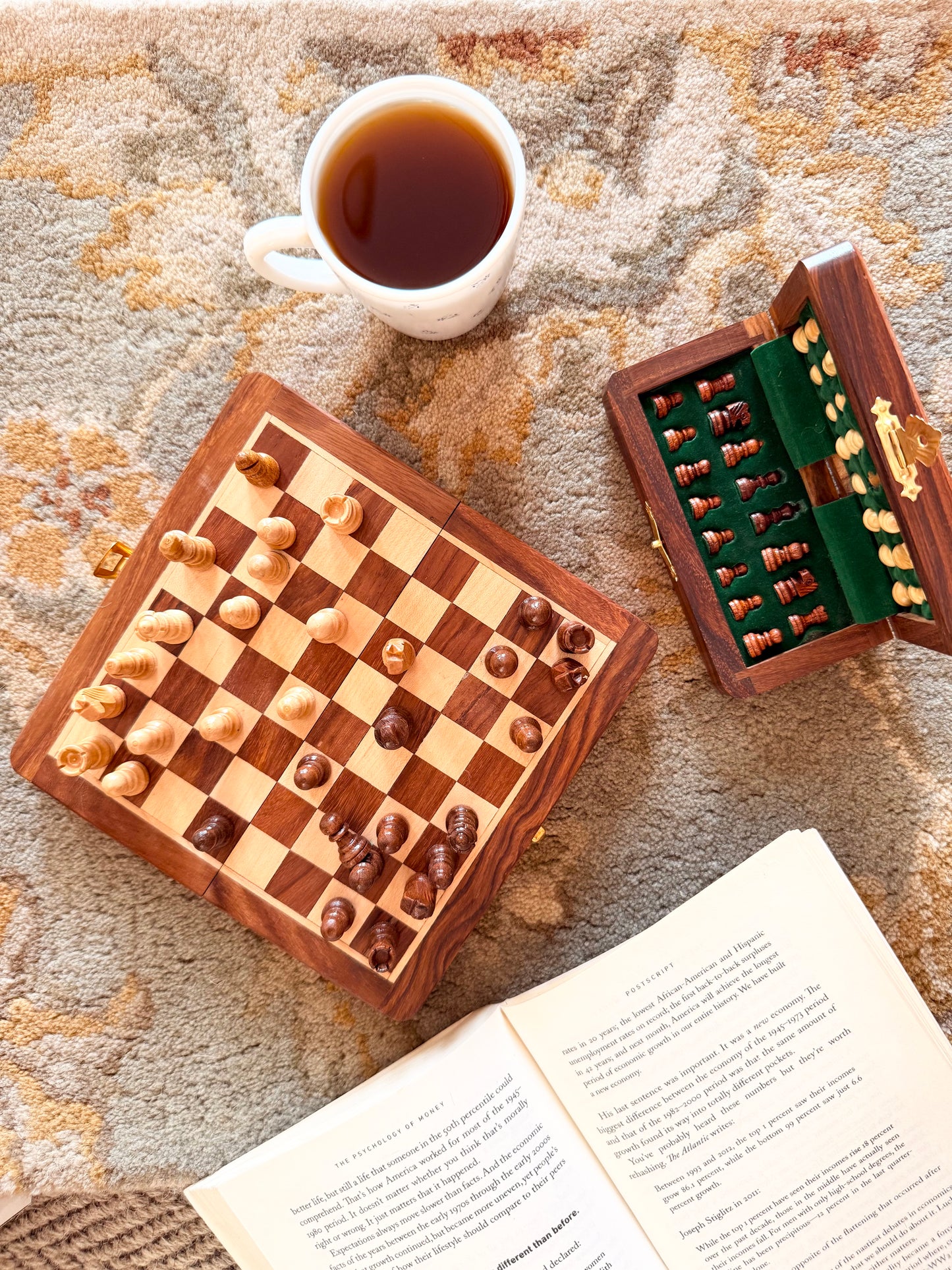5-Inch Foldable Wooden Magnetic Chess Set | Portable Travel Chess Board with Pieces