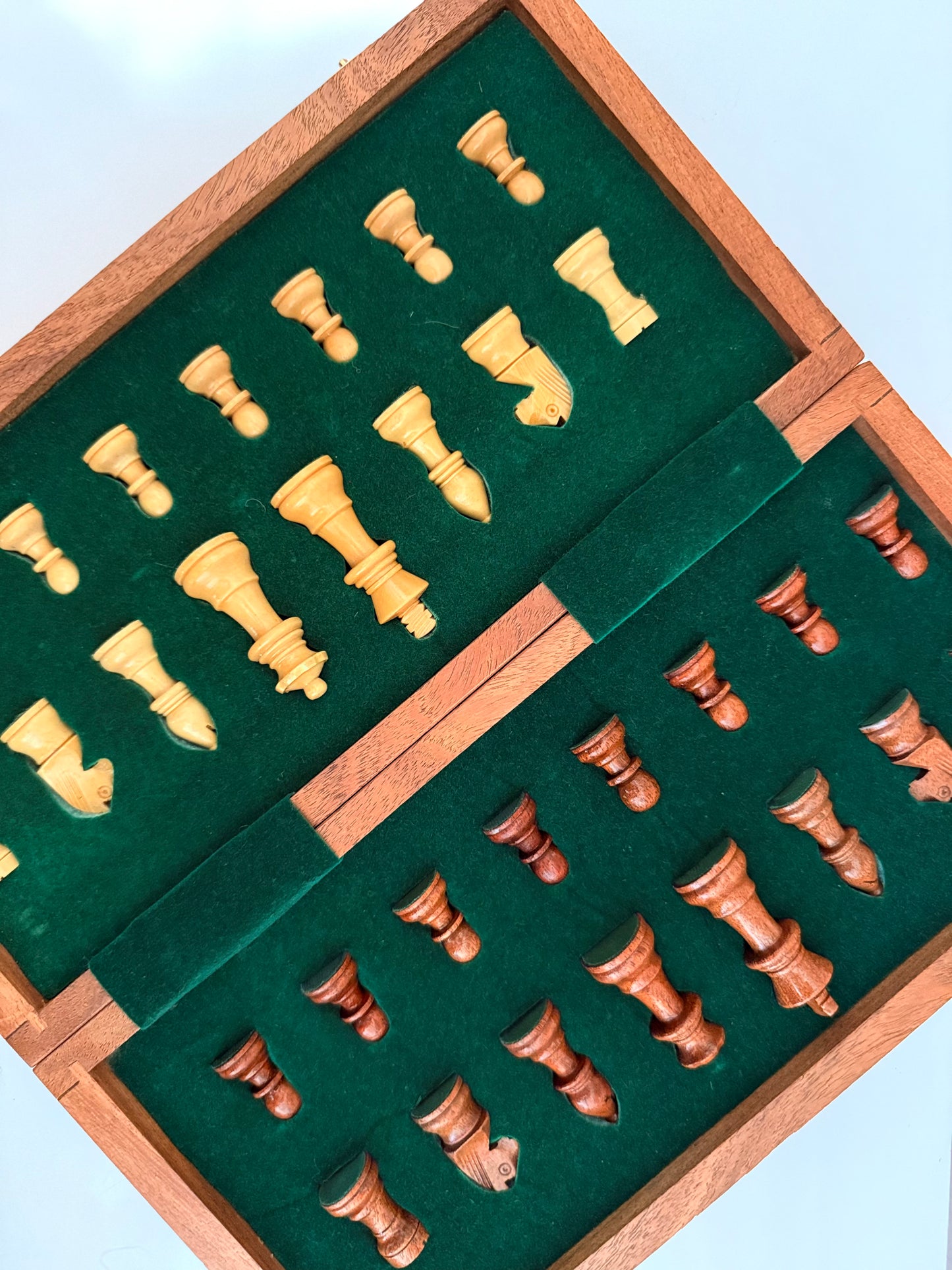 7-Inch Foldable Wooden Magnetic Chess Set | Portable Travel Chess Board with Pieces