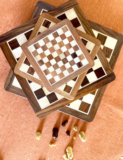 10-Inch Wooden Magnetic Chess Set with Drawer | Travel Wooden Chess Board Set