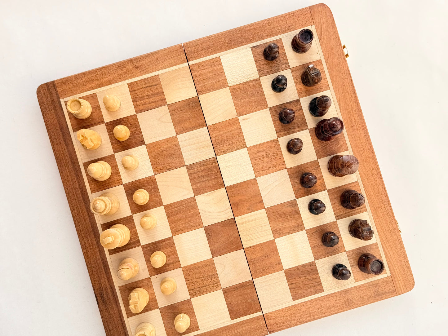 7-Inch Foldable Wooden Magnetic Chess Set | Portable Travel Chess Board with Pieces