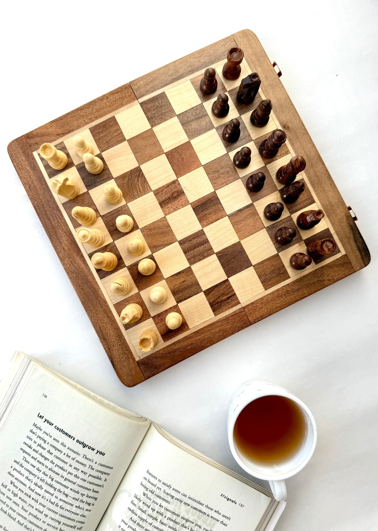 12-Inch Foldable Wooden Magnetic Chess Set | Portable Travel Chess Board with Pieces