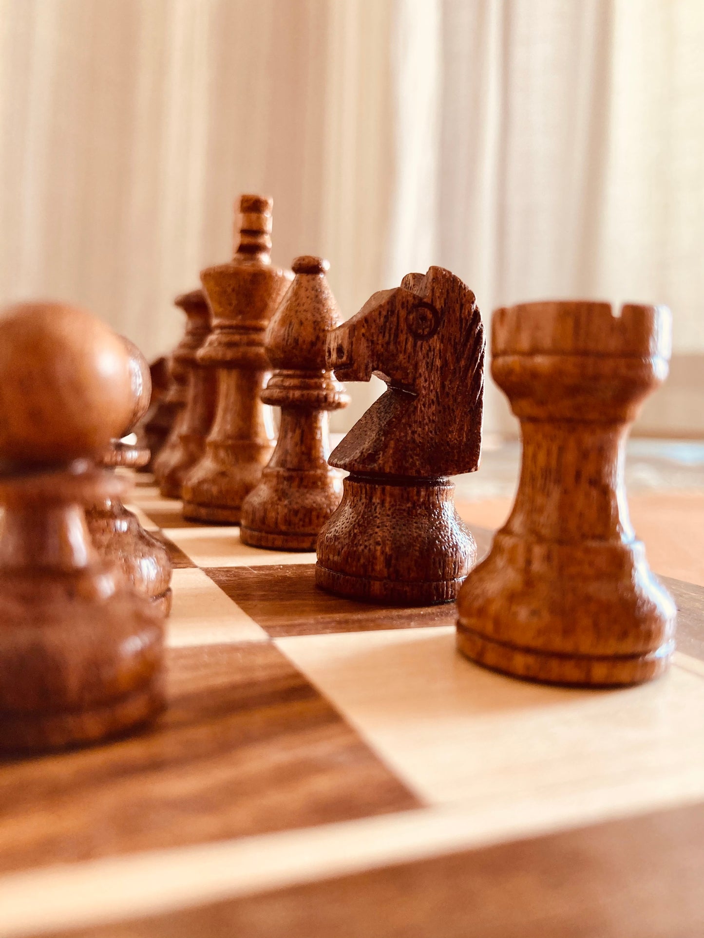 12-Inch Wooden Magnetic Chess Set with Drawer | Travel Wooden Chess Board Set