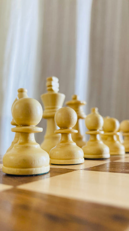 16-Inch Foldable Wooden Magnetic Chess Set | Portable Travel Chess Board with Pieces