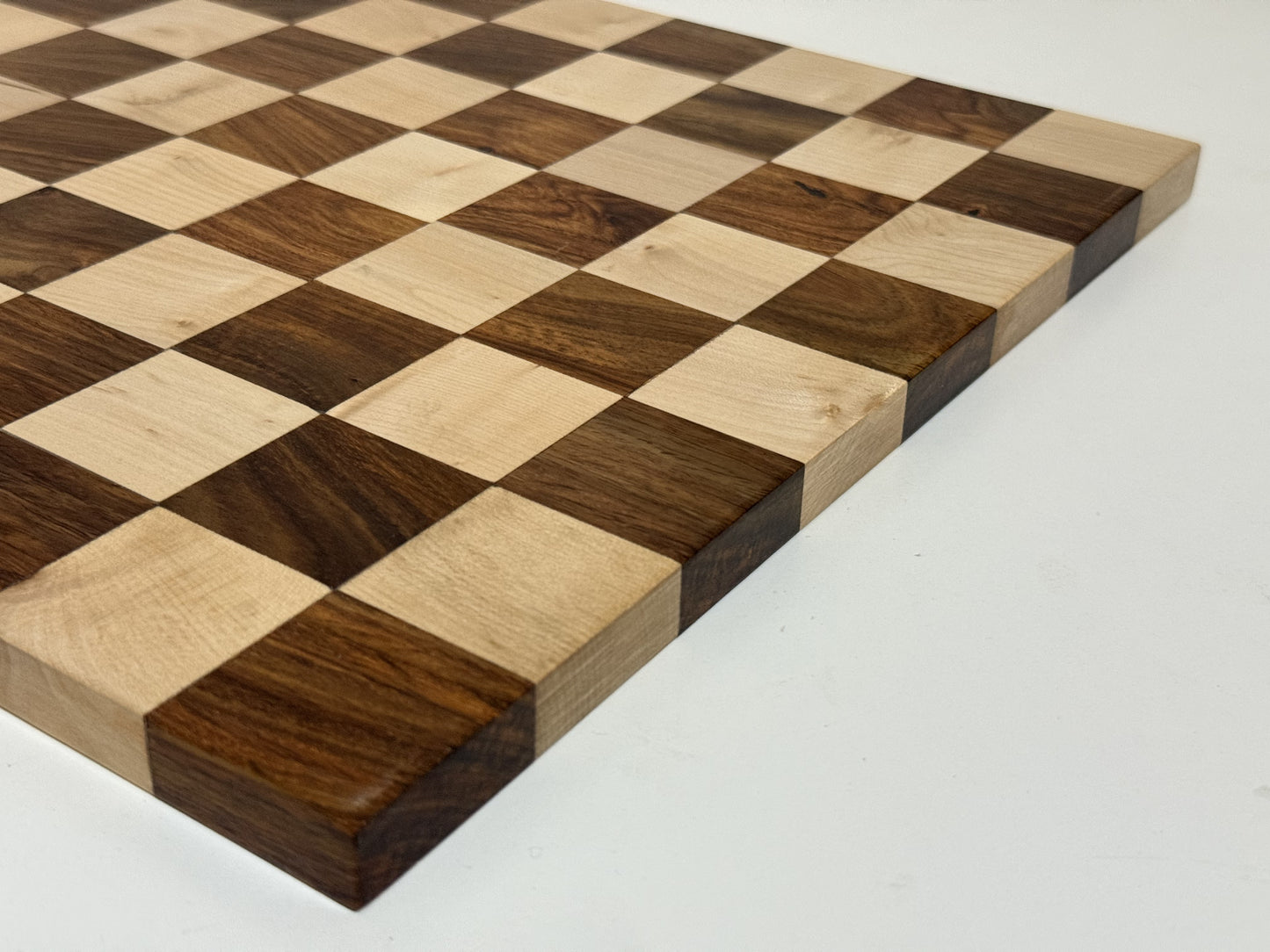 Borderless Hardwood End-Grain Chess Board – Golden Rosewood & Maple, 55 mm Squares