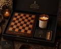 Luxury Wooden Chess Gift Set with Scented Candle & Matchbox – Premium Chess Board Game Gift Box